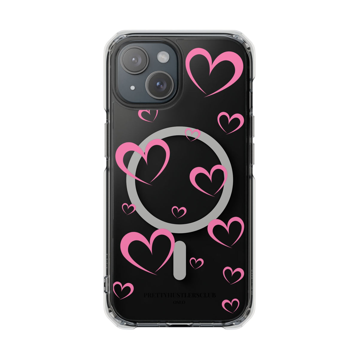 Pretty Pink Heart Pattern (MagSafe) Clear Phone Case
