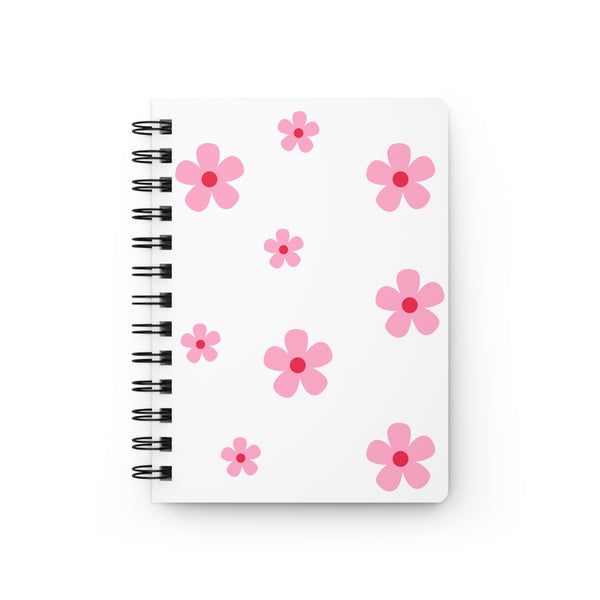 Pink Retro Daisy Spiral Bound Notebook