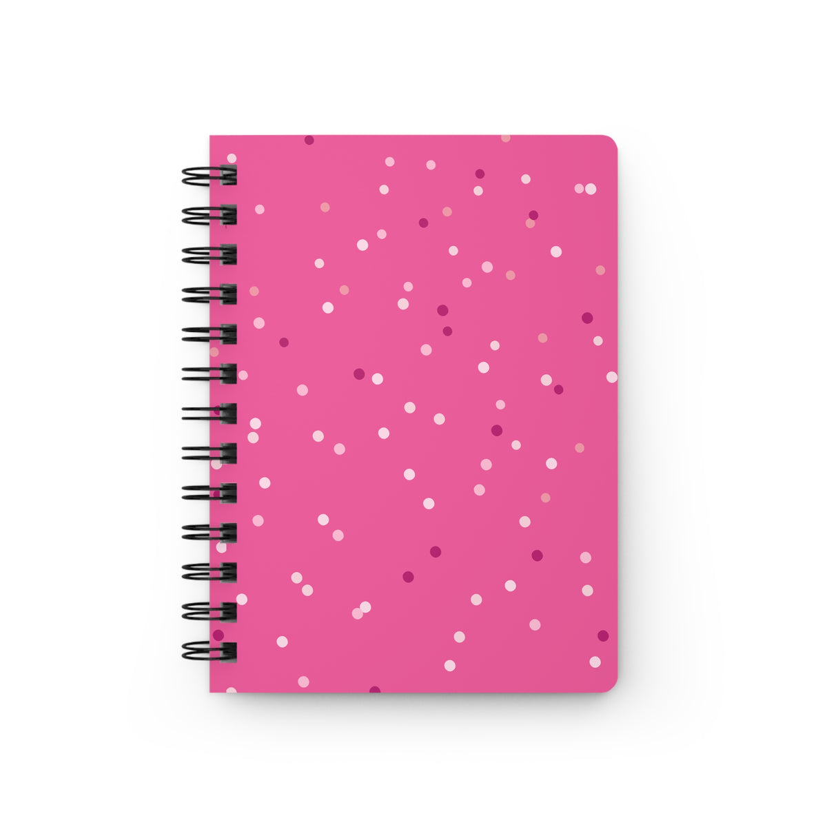 Light Dots Design Pink Spiral Bound Journal Notebook