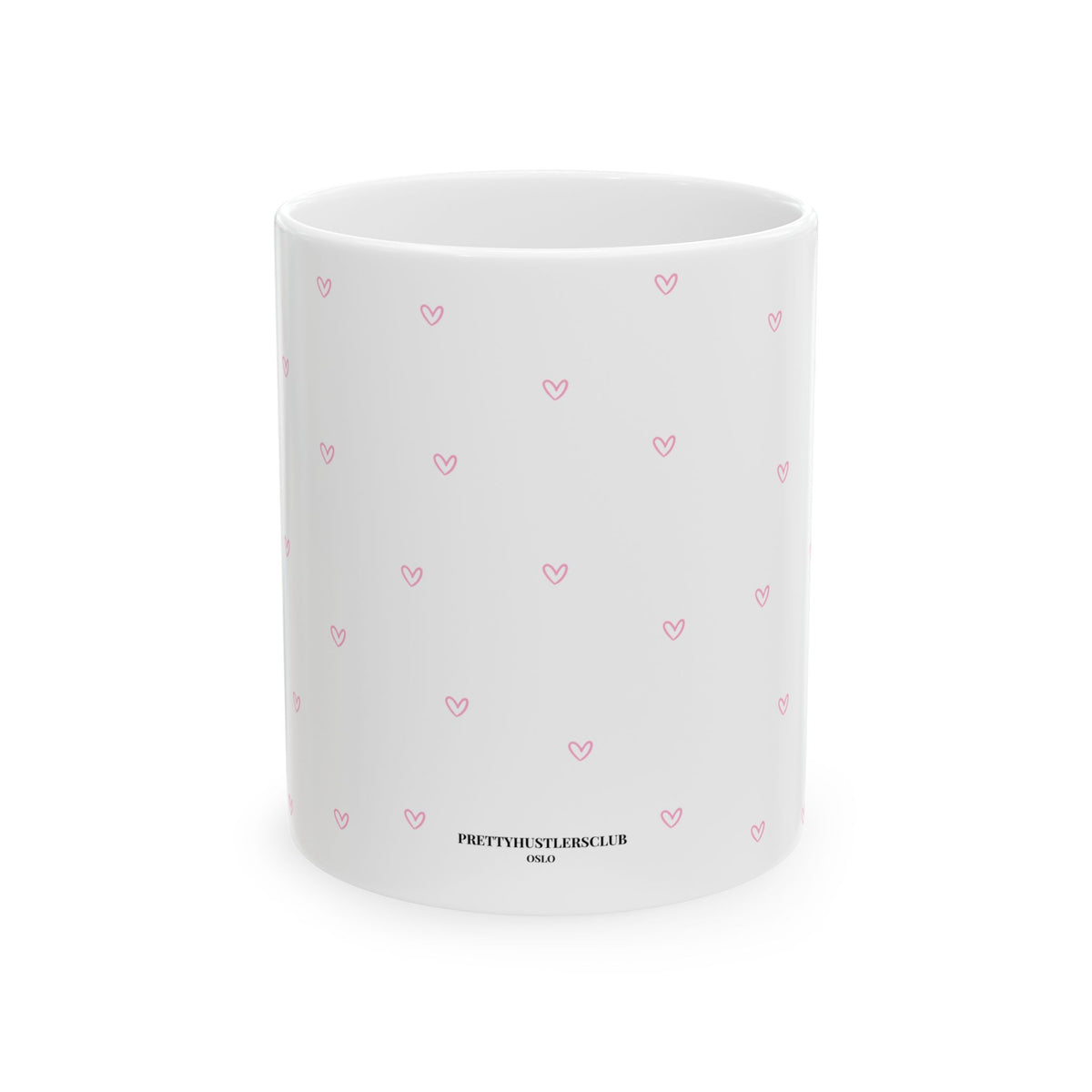 Pink Tiny Hearts Pattern Ceramic Mug