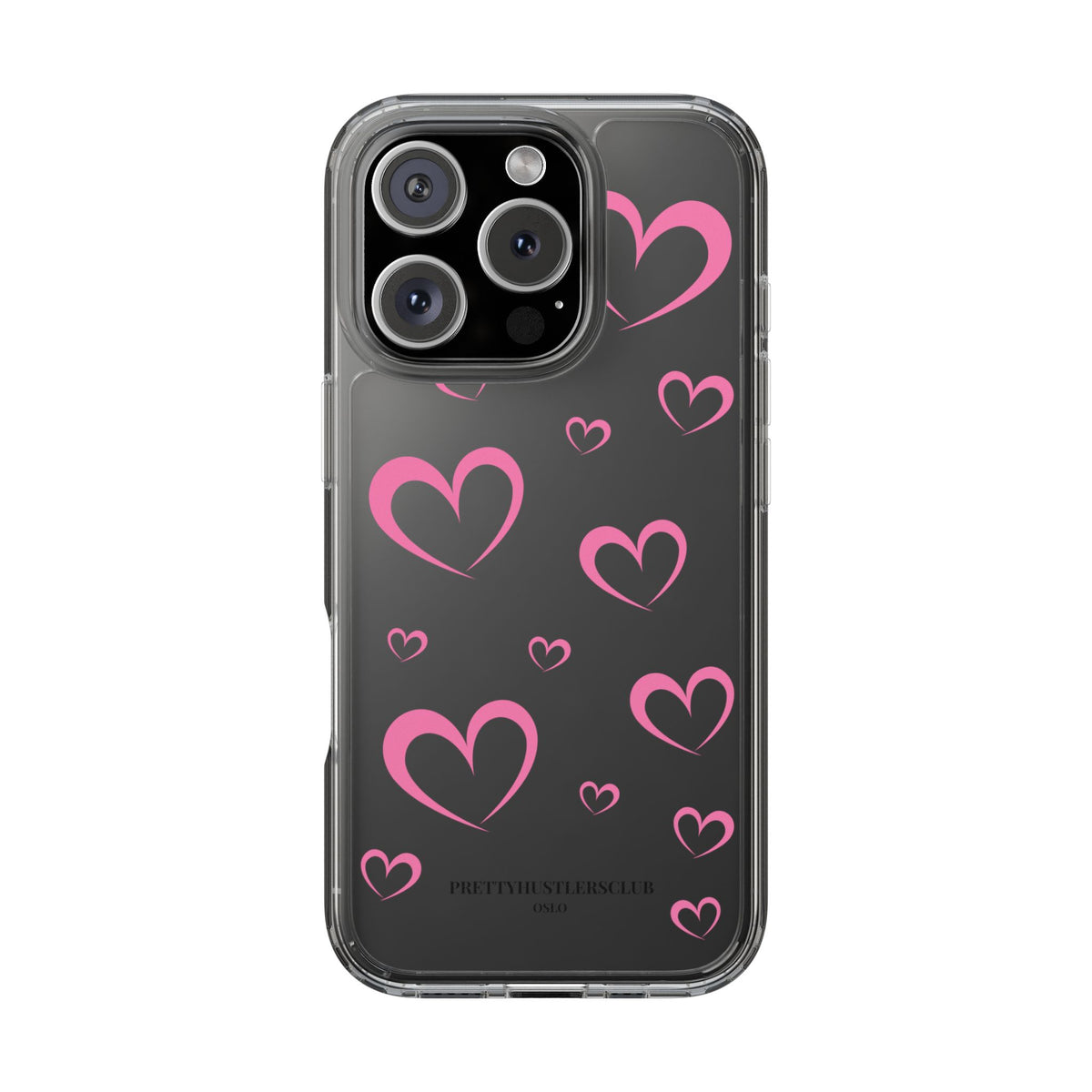 Pretty Pink Hearts Clear Phone Case