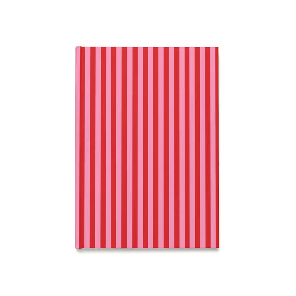 Red and Pink Stripes Hardcover Journal