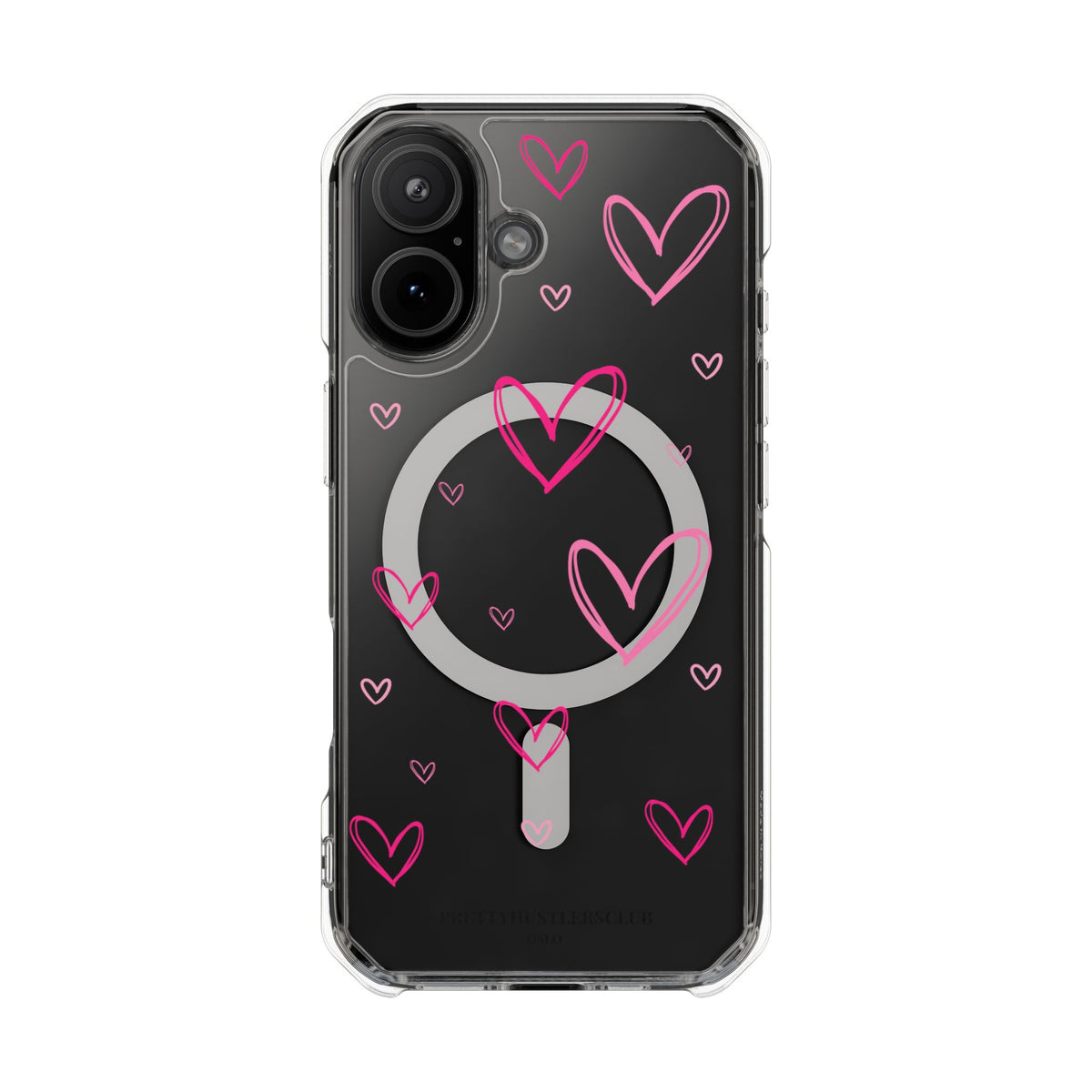 Pink Heart Sketches (MagSafe) Clear Phone Case