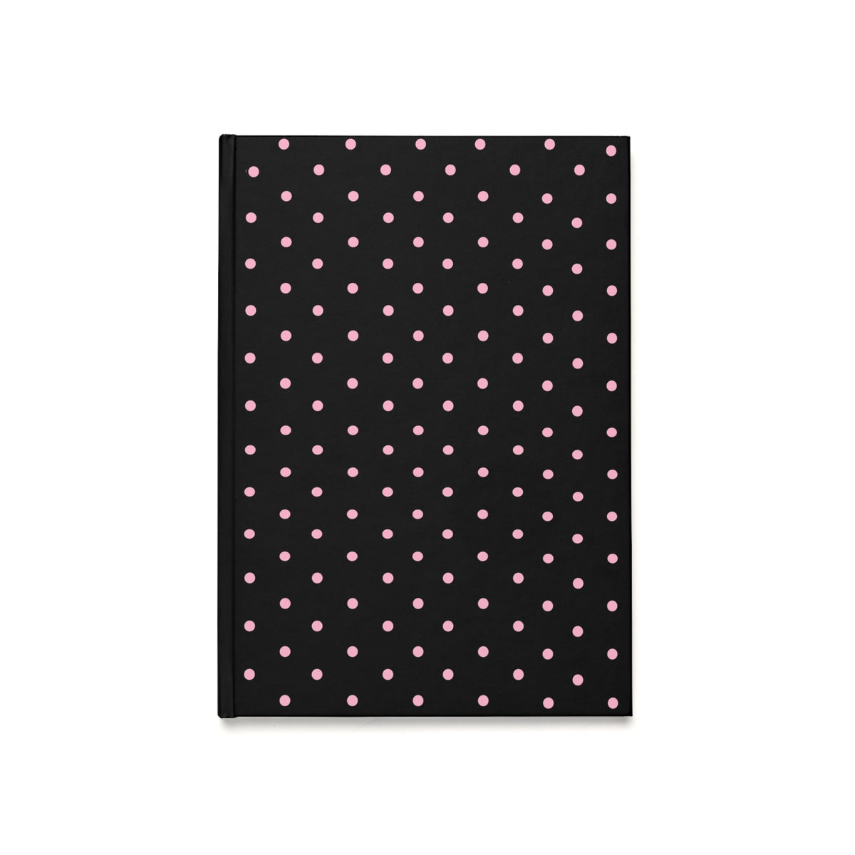 Black with Pink Polka Dots Hardcover Journal