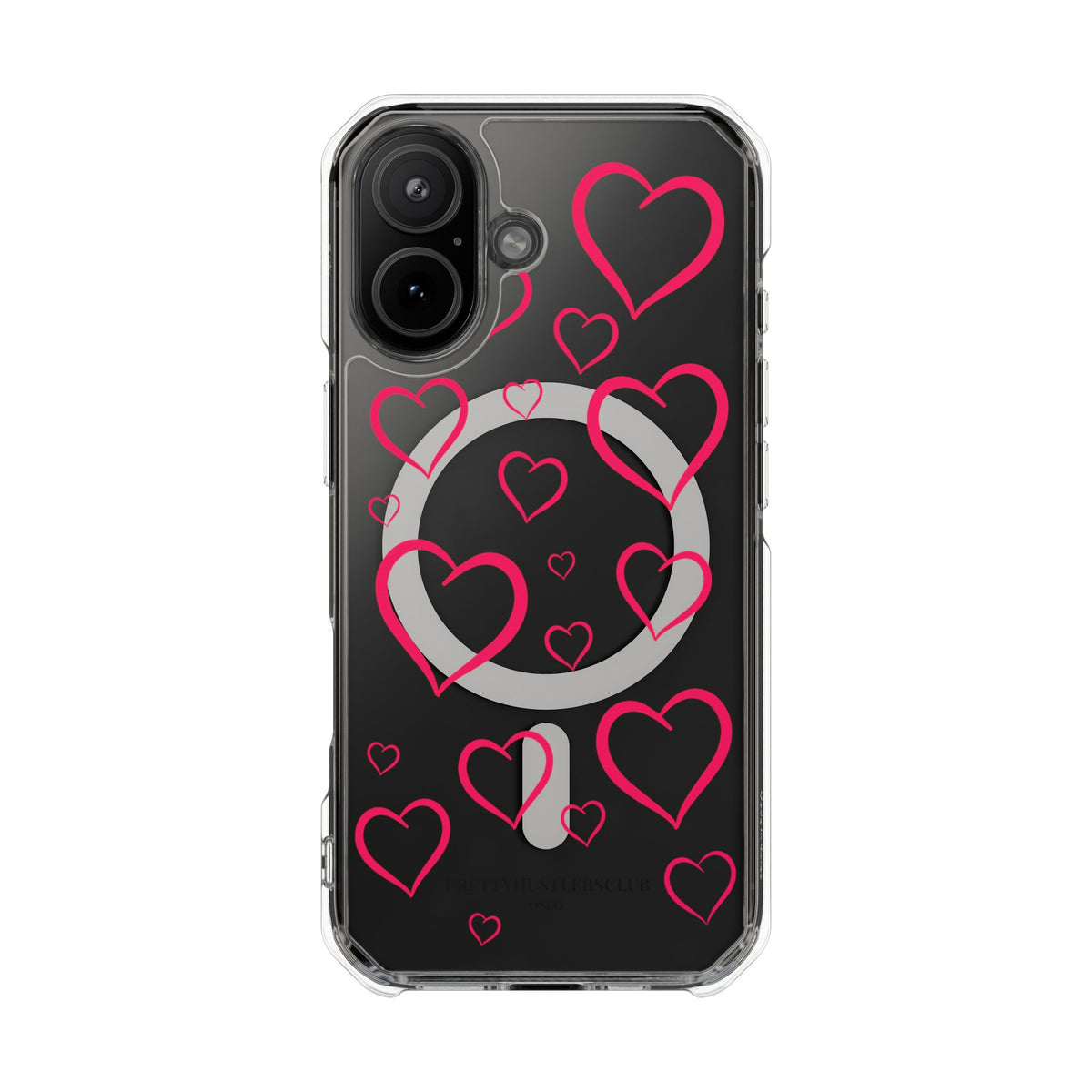 Magenta Hearts (MagSafe) Clear Phone Case