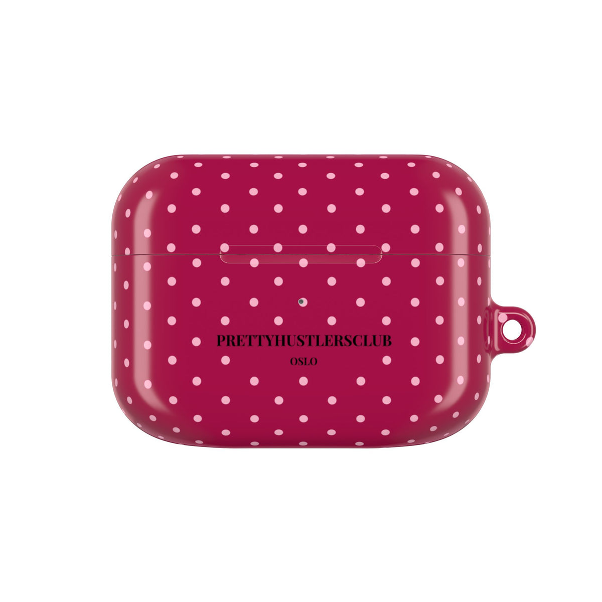 Burgundy with Pink Polka Dots AirPod Case