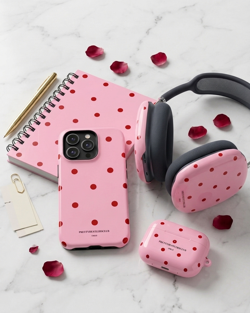 Pink with red polka dots V2