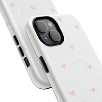 Pink Tiny Hearts Pattern (MagSafe) Phone Case