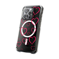 Magenta Hearts (MagSafe) Clear Phone Case