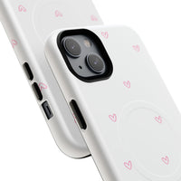 Pink Tiny Hearts Pattern (MagSafe) Phone Case