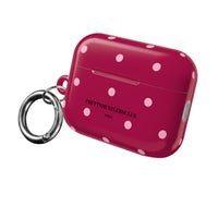 Burgundy with Pink Polka Dots V2 AirPod Pro Case