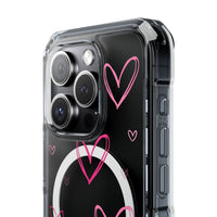 Pink Heart Sketches (MagSafe) Clear Phone Case
