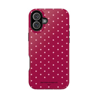 Burgundy With Pink Polka Dots (MagSafe) Phone Case
