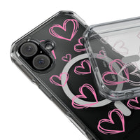 Light Pink Heart Sketches (MagSafe) Clear Phone Case