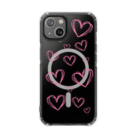 Light Pink Heart Sketches (MagSafe) Clear Phone Case