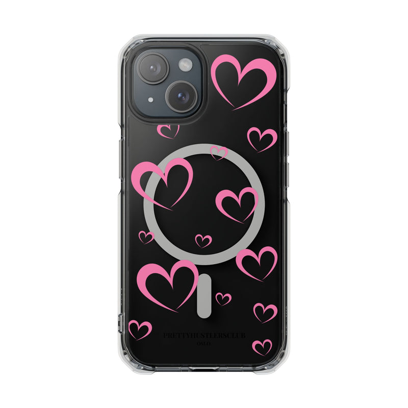 Pretty Pink Heart Pattern (MagSafe) Clear Phone Case