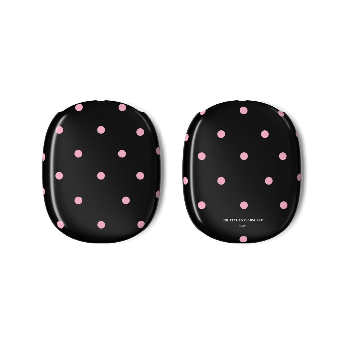 Black with pink Polka Dots V2 AirPods Max Covers