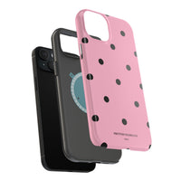 Pink With Black Polka Dots V2 (MagSafe) Phone Case
