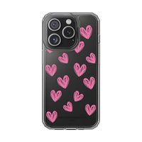 Pink Heart Doodles Design Phone Cases