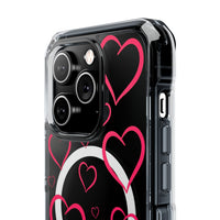 Magenta Hearts (MagSafe) Clear Phone Case