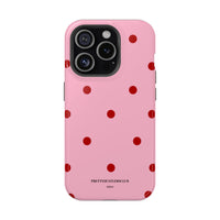 Pink With Red Polka Dots V2 (MagSafe) Phone Case