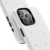 Pink Tiny Hearts Pattern (MagSafe) Phone Case
