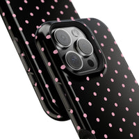 Black with Pink Polka Dots (MagSafe) Phone Case