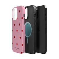 Pink With Red Polka Dots V2 (MagSafe) Phone Case