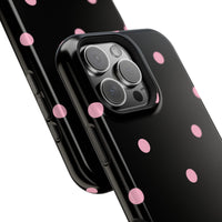 Black with Pink Polka Dots V2 (MagSafe) Phone Case
