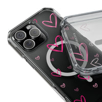 Pink Heart Sketches (MagSafe) Clear Phone Case