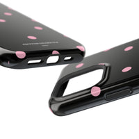 Black with Pink Polka Dots V2 (MagSafe) Phone Case