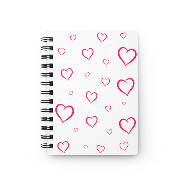 Magenta Hearts Spiral Bound Notebook
