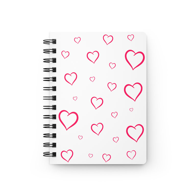 Magenta Hearts Spiral Bound Notebook