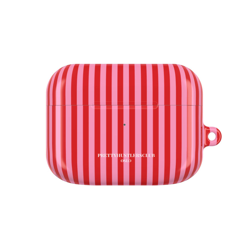 Red and Pink Stripes AirPod Pro Case
