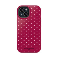 Burgundy With Pink Polka Dots (MagSafe) Phone Case