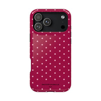 Burgundy With Pink Polka Dots (MagSafe) Phone Case