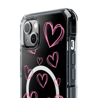 Light Pink Heart Sketches (MagSafe) Clear Phone Case