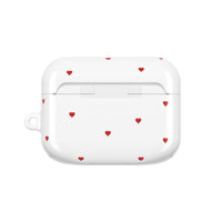 Red Heart Pattern AirPods Case