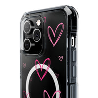 Pink Heart Sketches (MagSafe) Clear Phone Case