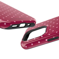 Burgundy With Pink Polka Dots (MagSafe) Phone Case