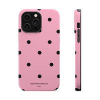 Pink With Black Polka Dots V2 (MagSafe) Phone Case