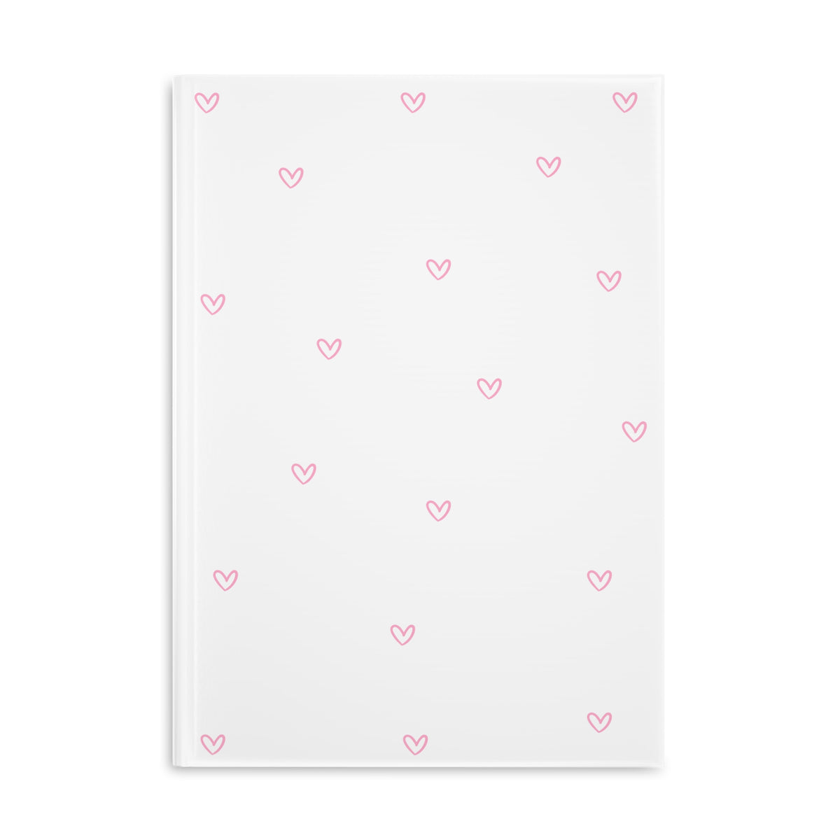 Pink Tiny Hearts Pattern  Puffy Hardcover Notebook