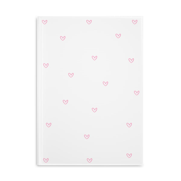 Pink Tiny Hearts Pattern  Puffy Hardcover Notebook