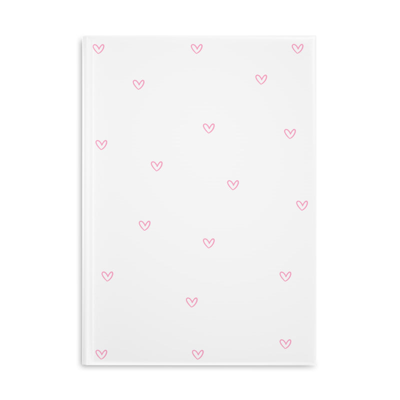 Pink Tiny Hearts Pattern  Puffy Hardcover Notebook