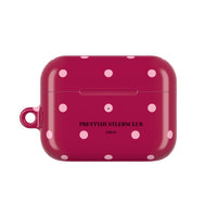 Burgundy with Pink Polka Dots V2 AirPod Pro Case