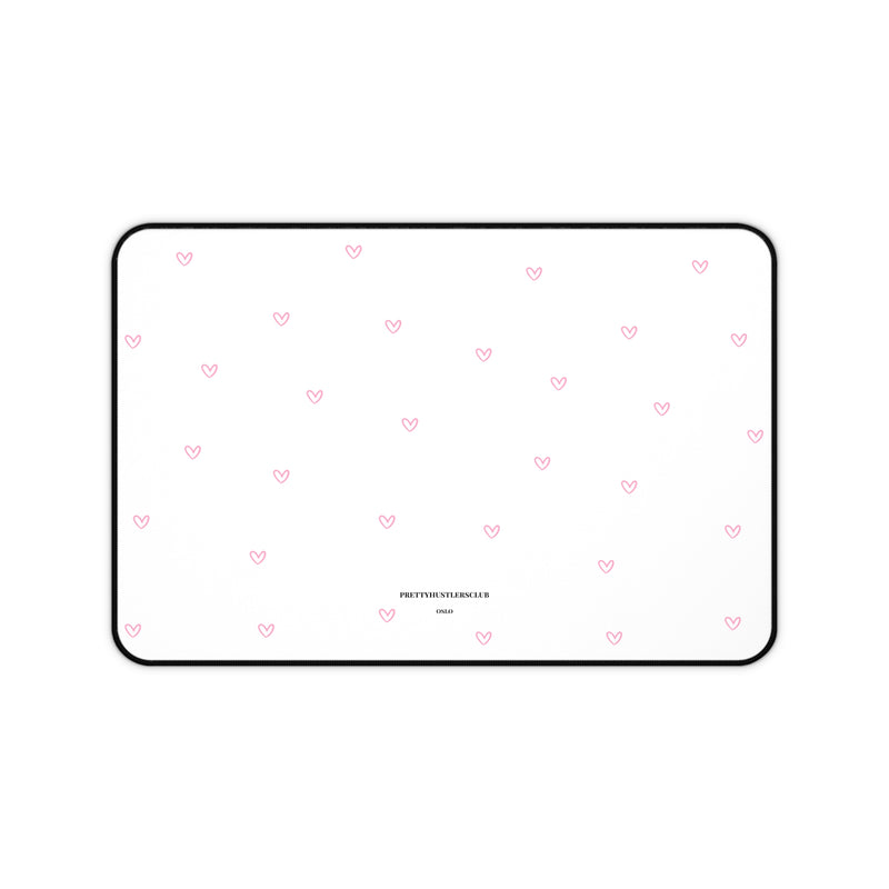 Pink Tiny Hearts Pattern Desk Mat