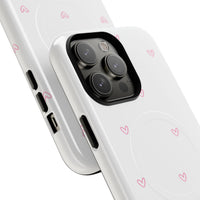 Pink Tiny Hearts Pattern (MagSafe) Phone Case