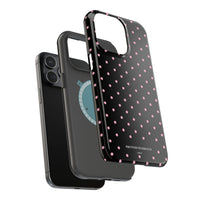 Black with Pink Polka Dots (MagSafe) Phone Case