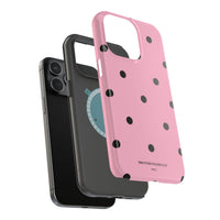 Pink With Black Polka Dots V2 (MagSafe) Phone Case