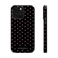 Black with Pink Polka Dots (MagSafe) Phone Case